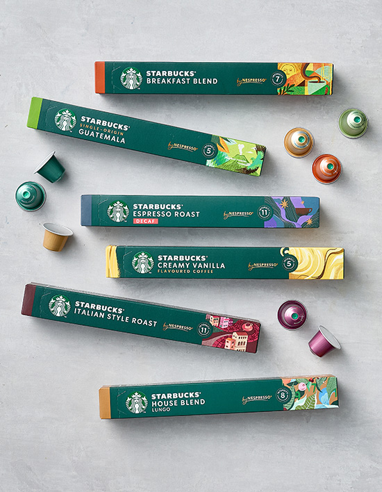 Starbucks by Nespresso Coffee Capsules 10-Pack (Choice of 15)