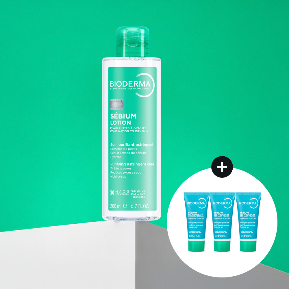 Bioderma Sebium Lotion 200ml Set (+Sebium Gel Moussant 5ml x3)