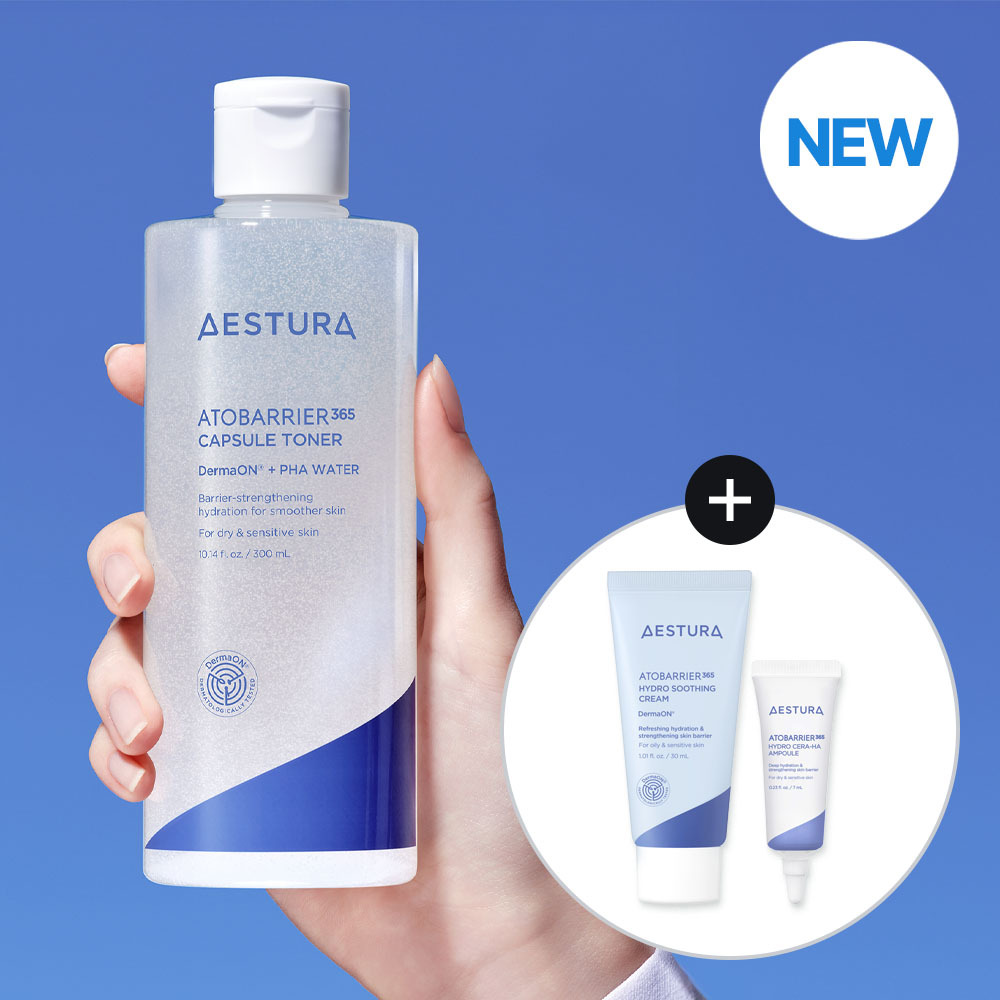 AESTURA Atobarrier 365 Capsule Toner 300ml Set (+30ml Soothing Cream + 7ml Cera-Hyal Ampoule)