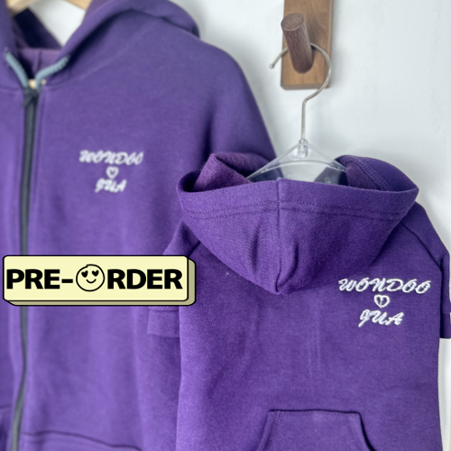 CANICHE Matching Fleece-Lined Zip-Up Hoodie (11 Colors)