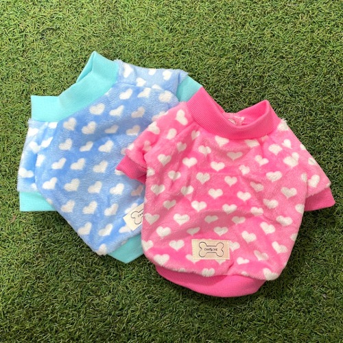 CANICHE Heart Velour Sleep Vest
