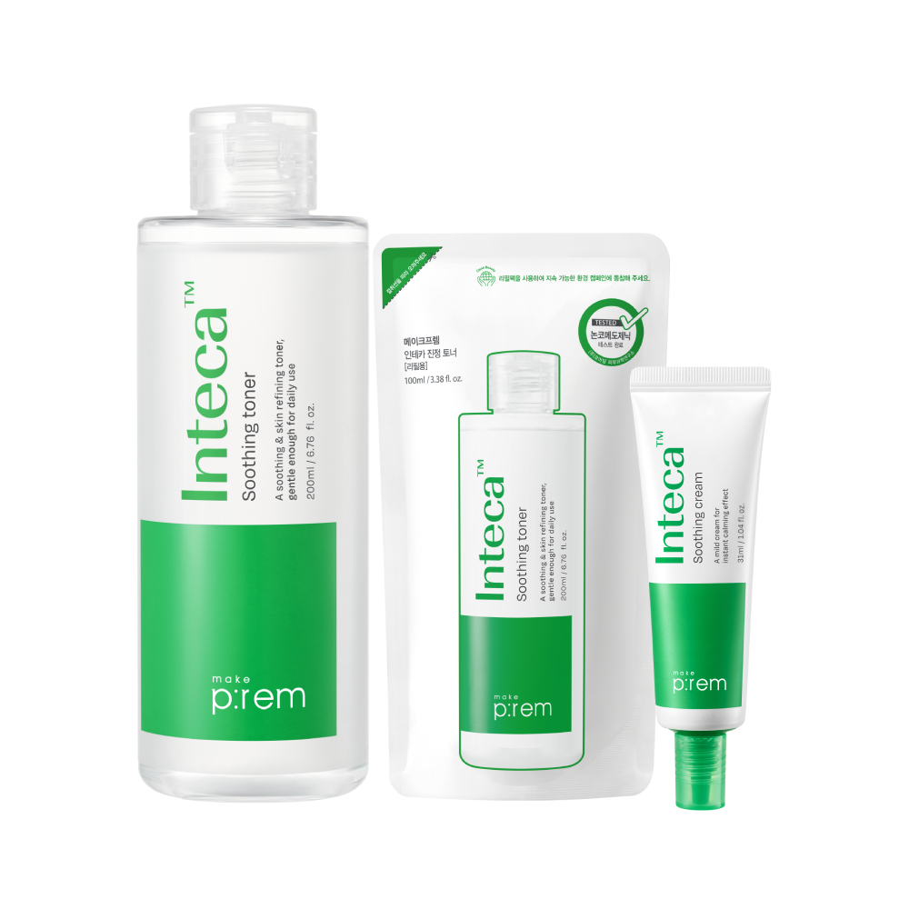 Make P:rem Intake Calming Toner 200ml Set (+100ml Refill + 31ml Cream)